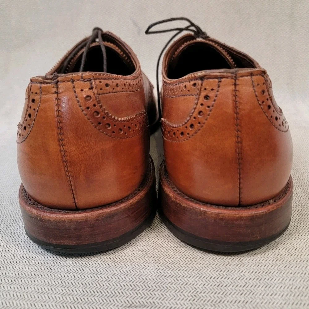Allen Edmonds Sanford Leather Baroque Cap Toe Wingtip Oxford Lace-Up Shoes 10.5D